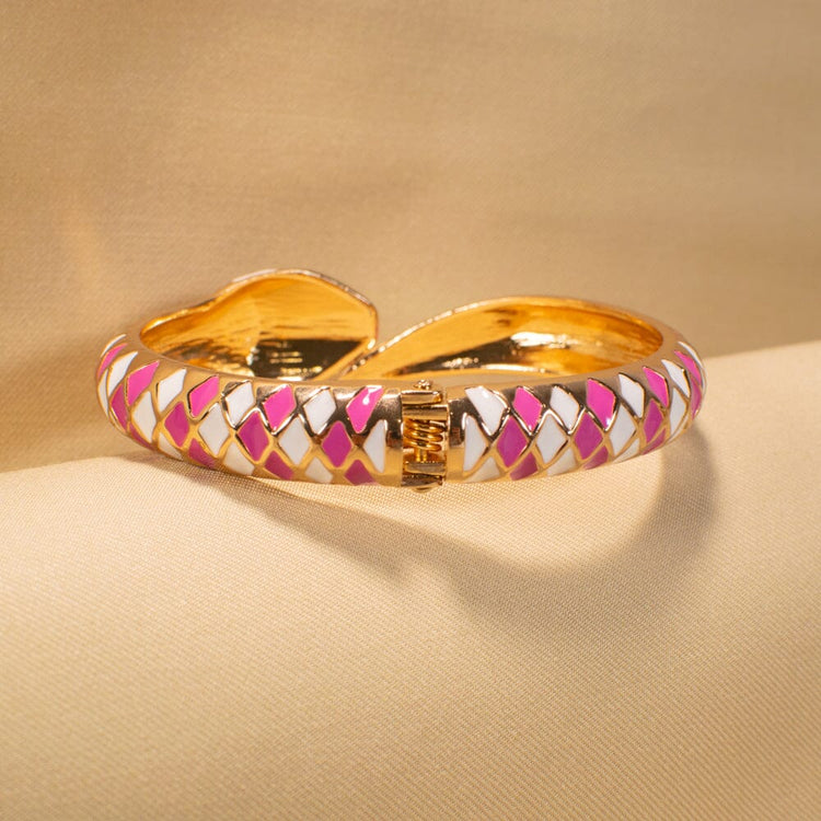 Serpentine Enamel Bracelet - Pink