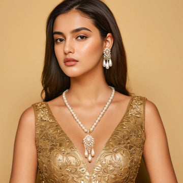 Shanaya Pearl Necklace Set - Pratha Collection