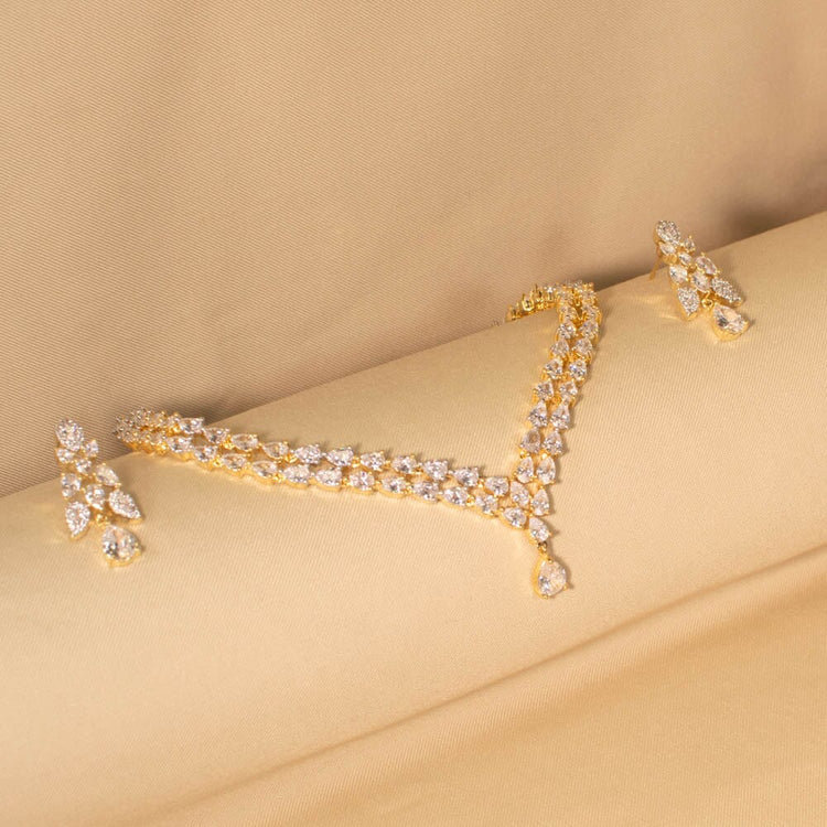 Sheen Necklace Set - Clear - Glitterati Collection