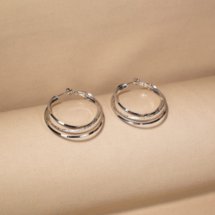 Silver Harmony Hoops