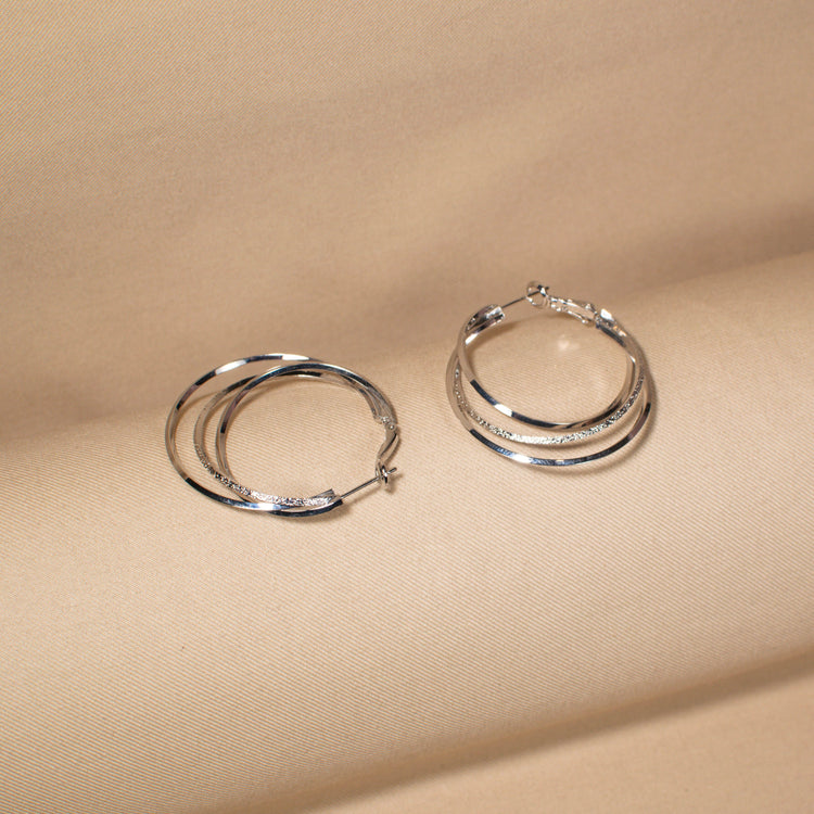 Silver Harmony Hoops