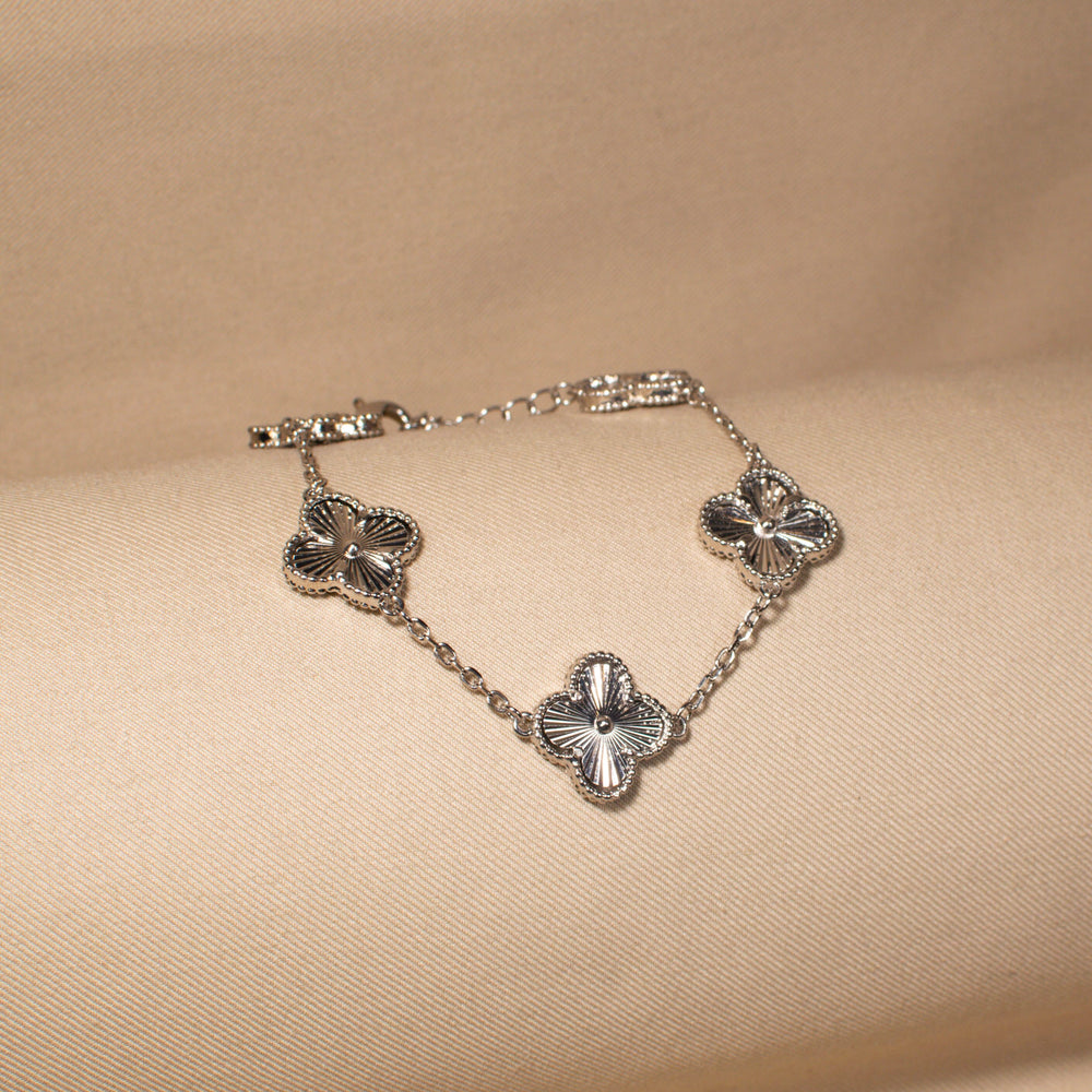 Silver Starlight Clover Bracelet