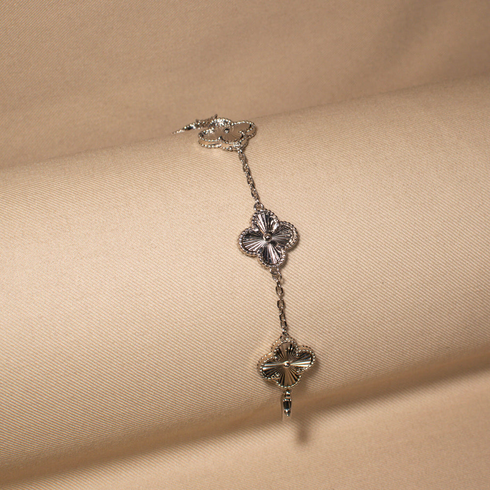 Silver Starlight Clover Bracelet