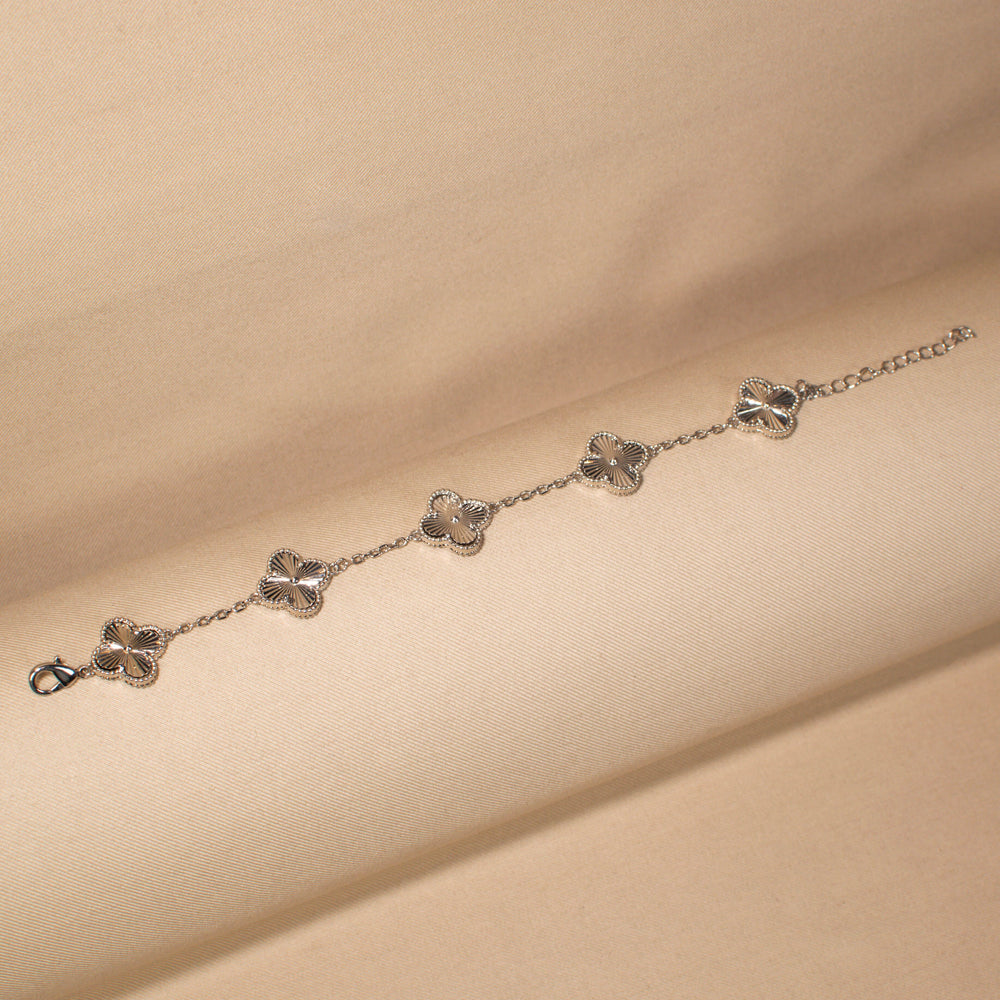 Silver Starlight Clover Bracelet