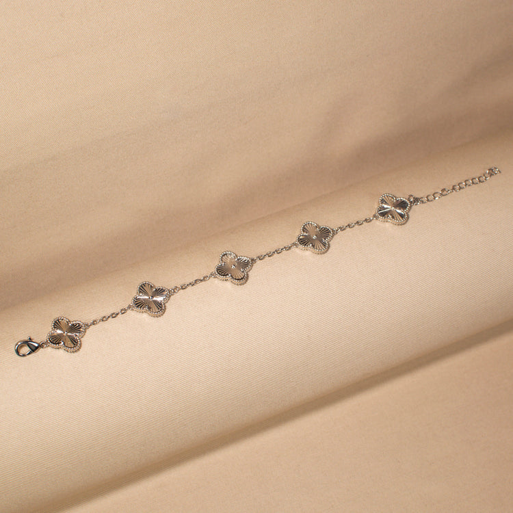 Silver Starlight Clover Bracelet