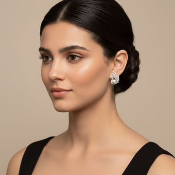 Silver Swan Kiss Studs - Edgy Collection