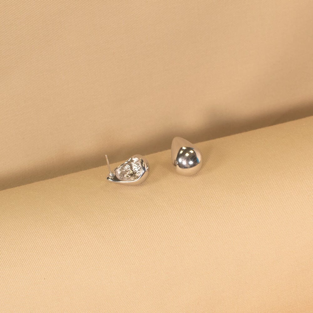 Silver Water Drop Studs - Minima Collection