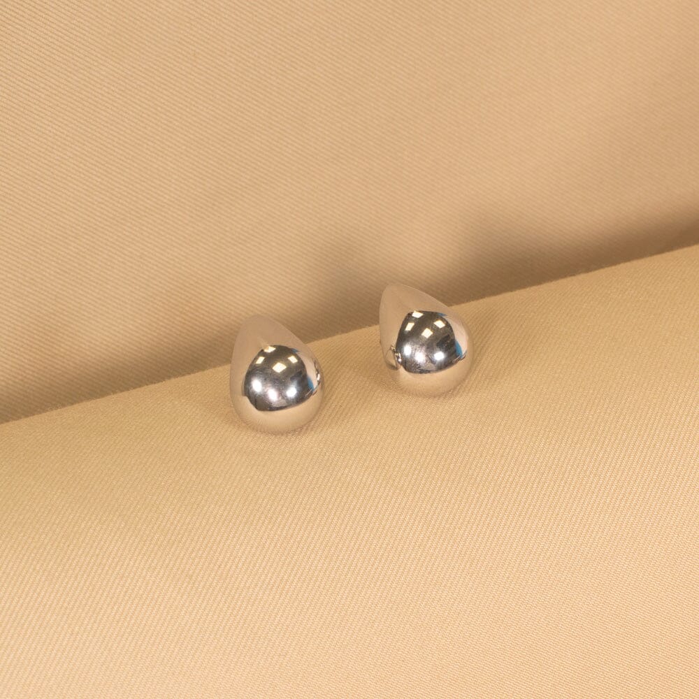 Silver Water Drop Studs - Minima Collection