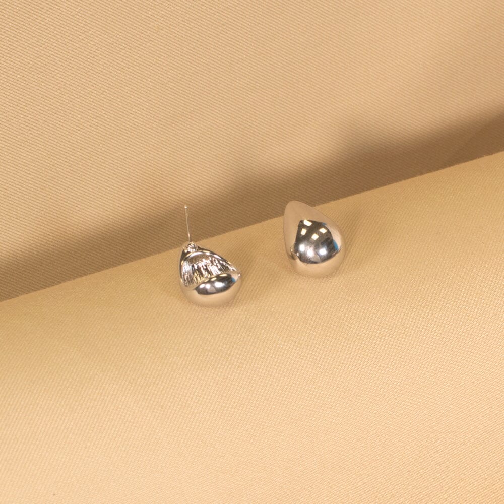 Silver Water Drop Studs - Minima Collection
