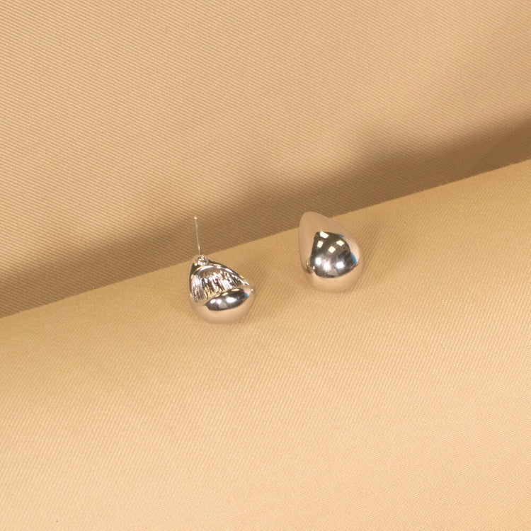 Silver Water Drop Studs - Minima Collection