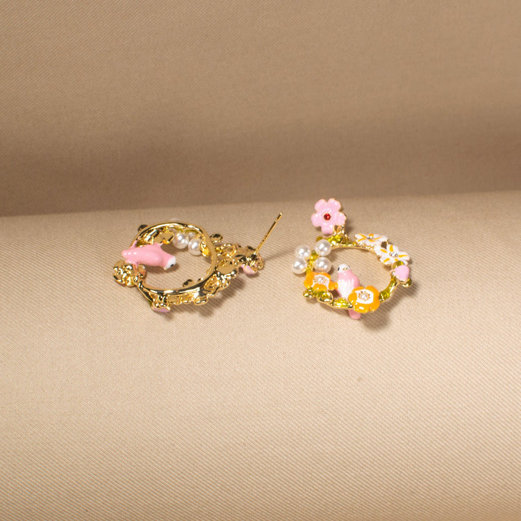 Singing Spring Wreath Earrings
