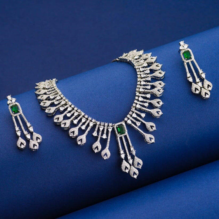 Diamond Necklace Set - Necklace for Weddings - Sitara Necklace Set