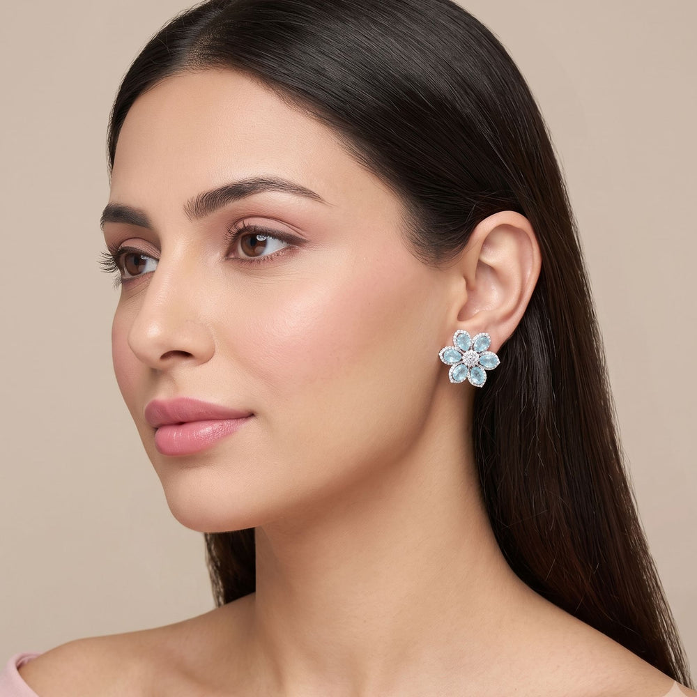 Sky Mist Floral Studs
