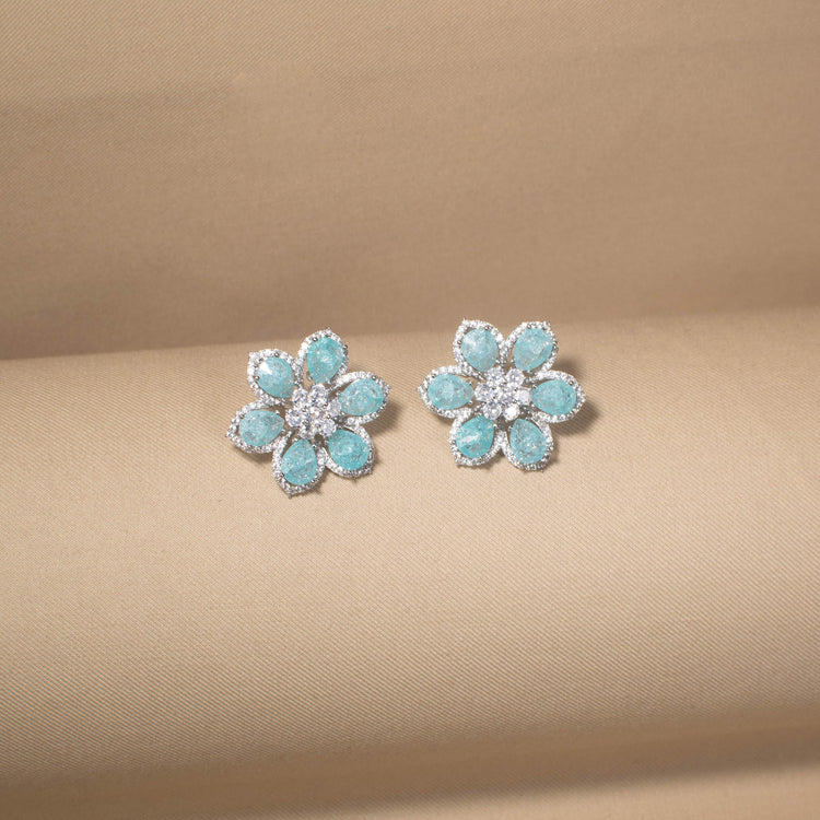 Sky Mist Floral Studs