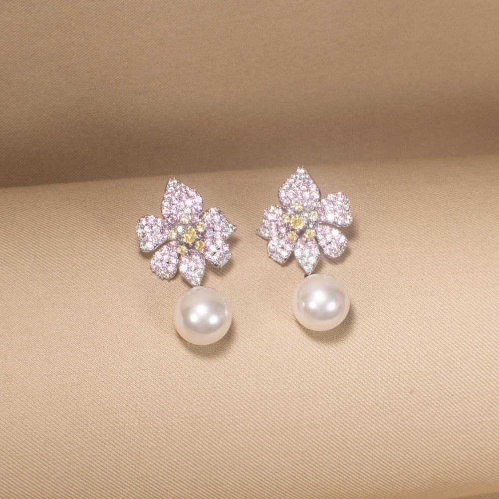 Sparkling Floral Serenade Earring