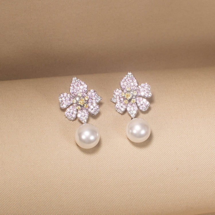 Sparkling Floral Serenade Earring