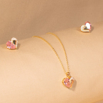 Sparkling Heart Pendant Set - Minima Collection