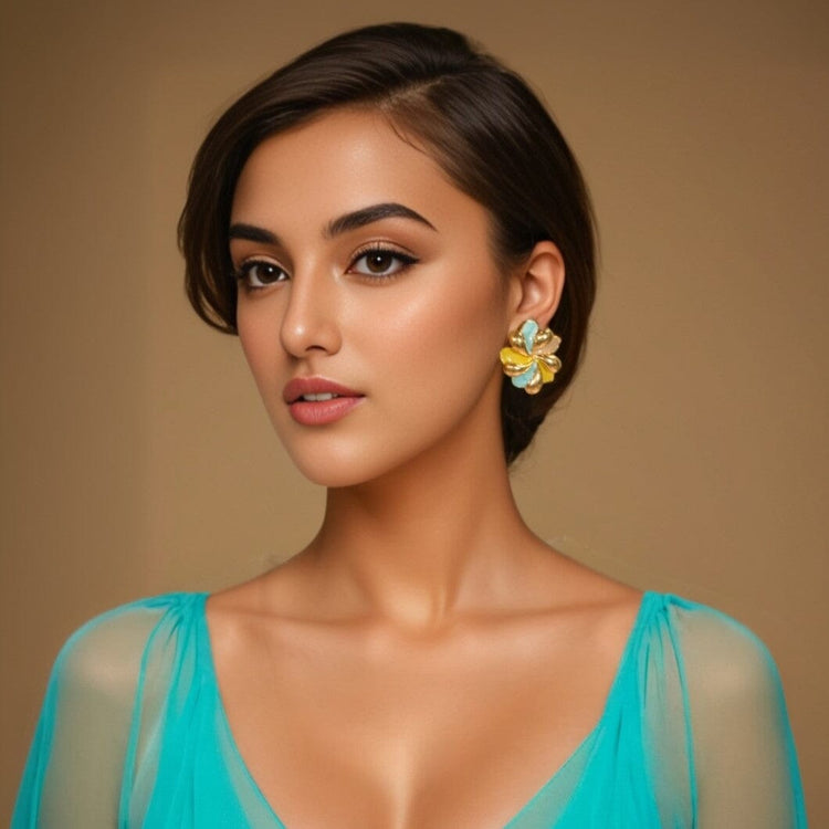 Spring Blossom Studs - Aqua - Nature Collection