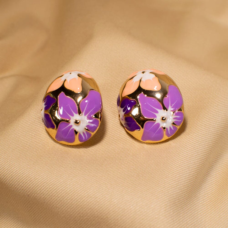 Spring Lane Studs - Purple