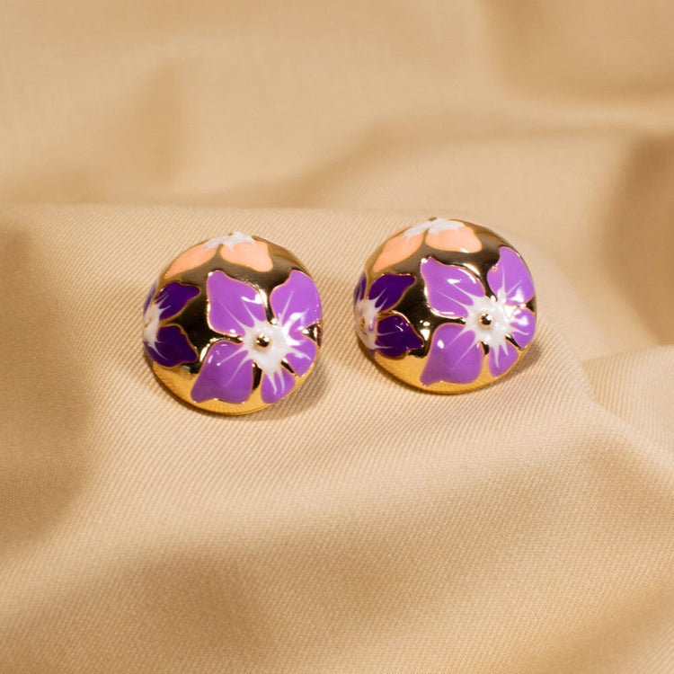 Spring Lane Studs - Purple