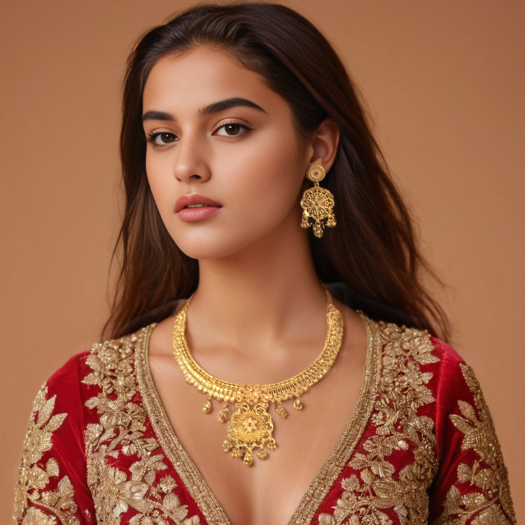 Sreeja Gold Replica Necklace Set - Alankar Collection