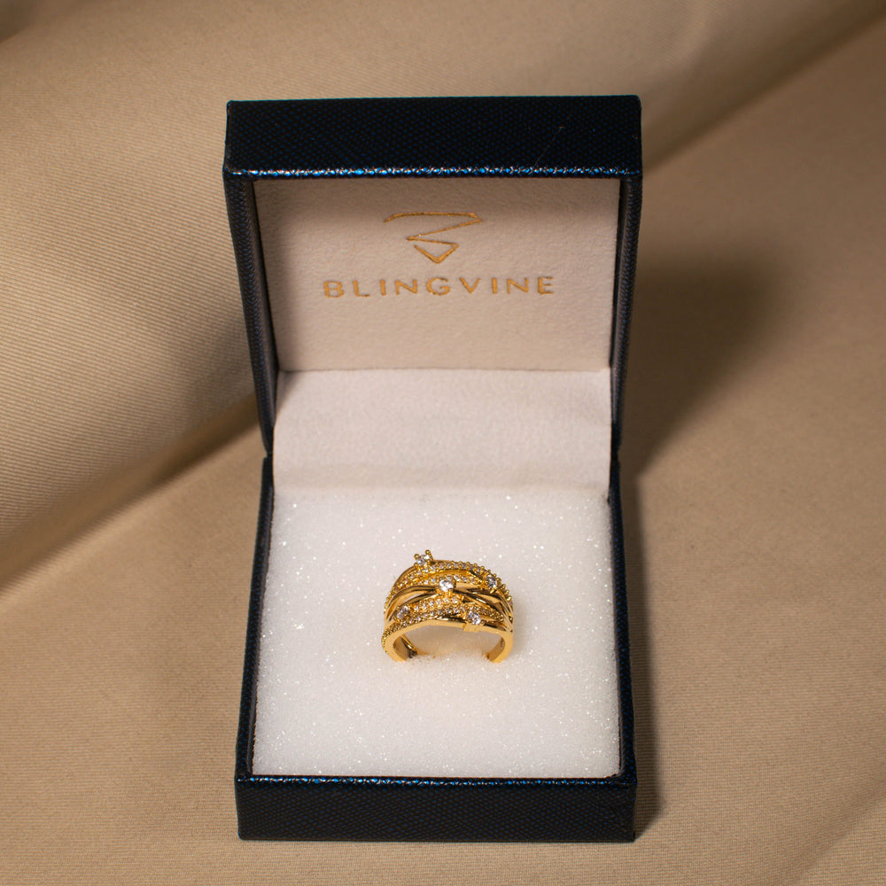 Stardust Lattice Ring - Gold