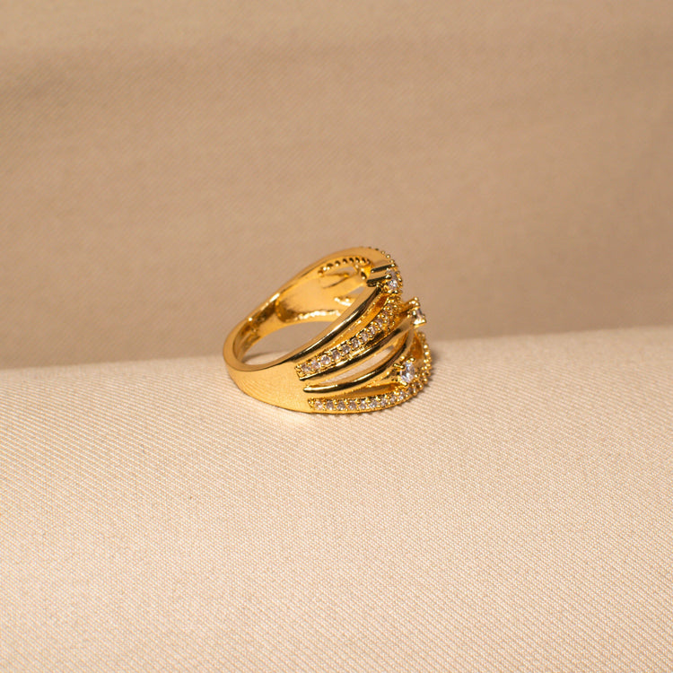 Stardust Lattice Ring - Gold
