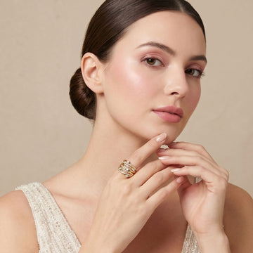 Stardust Lattice Ring - Gold