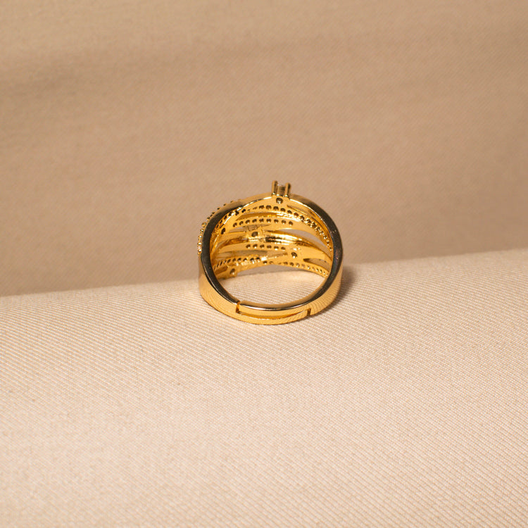 Stardust Lattice Ring - Gold