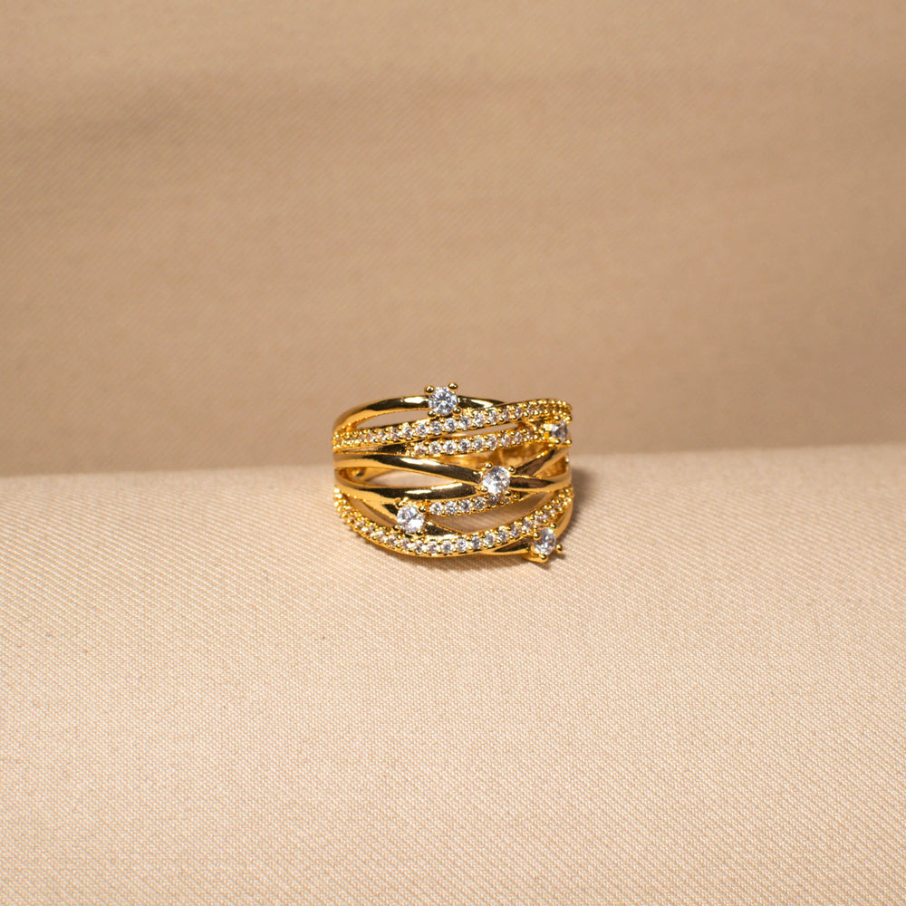 Stardust Lattice Ring - Gold