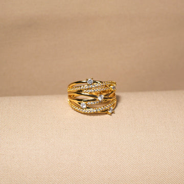 Stardust Lattice Ring - Gold