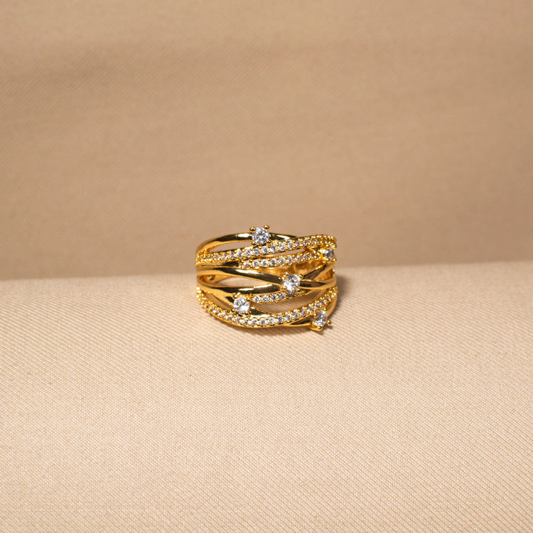 Stardust Lattice Ring - Gold