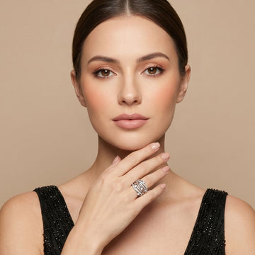 Stardust Lattice Ring - Silver