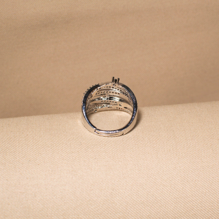 Stardust Lattice Ring - Silver