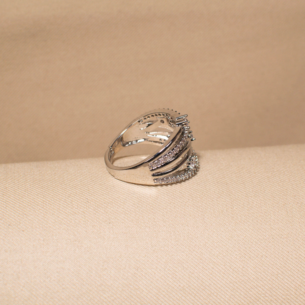 Stardust Lattice Ring - Silver