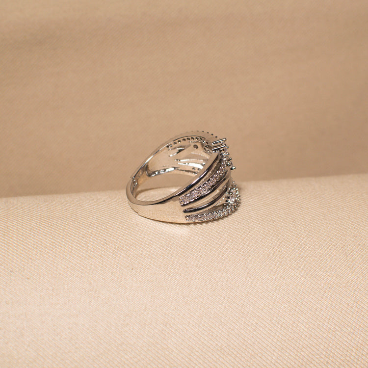 Stardust Lattice Ring - Silver