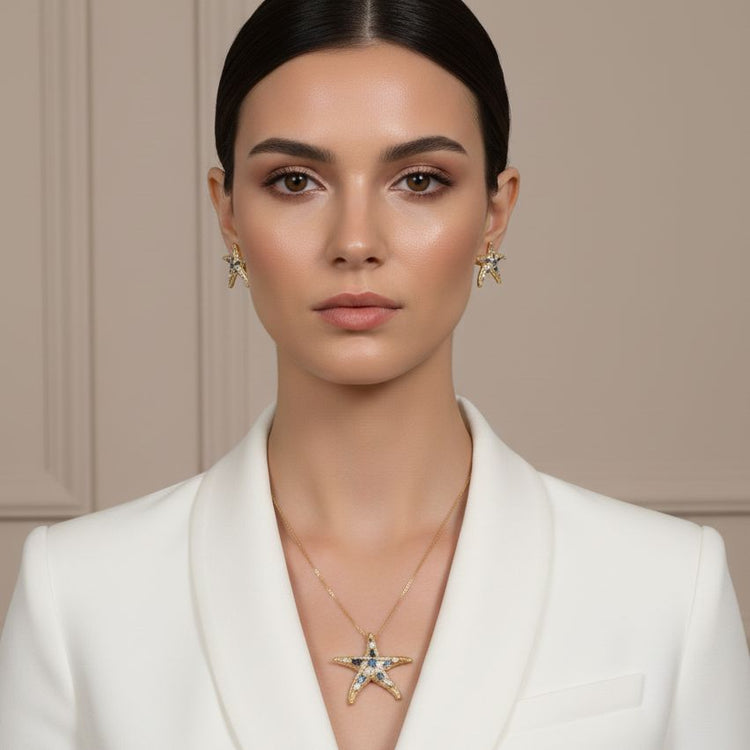 Starfish Sparkle Pendant Set