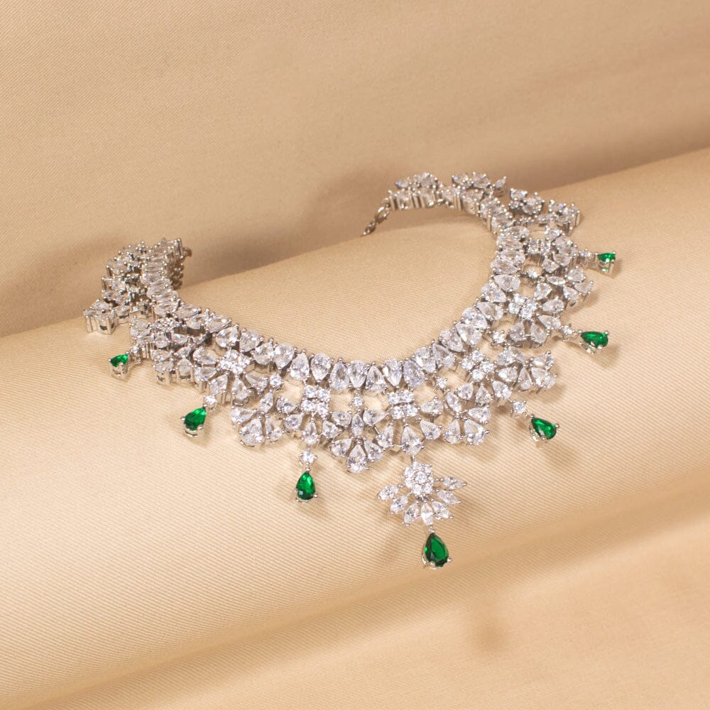 Starlace Necklace Set-Green-Glitterati Collection