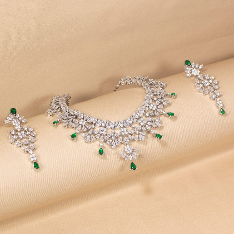 Starlace Necklace Set-Green-Glitterati Collection