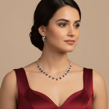Starlight Radiance Necklace Set - Black