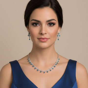 Starlight Radiance Necklace Set - Blue