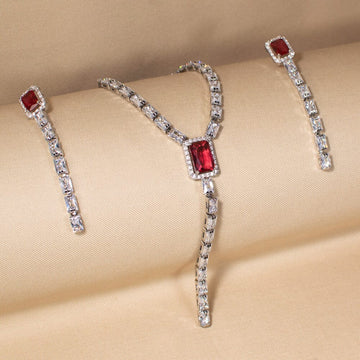 Stellar Ruby Glow Luxe Necklace Set