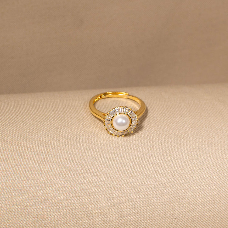 Supernova Pearl Pendant Set with Ring