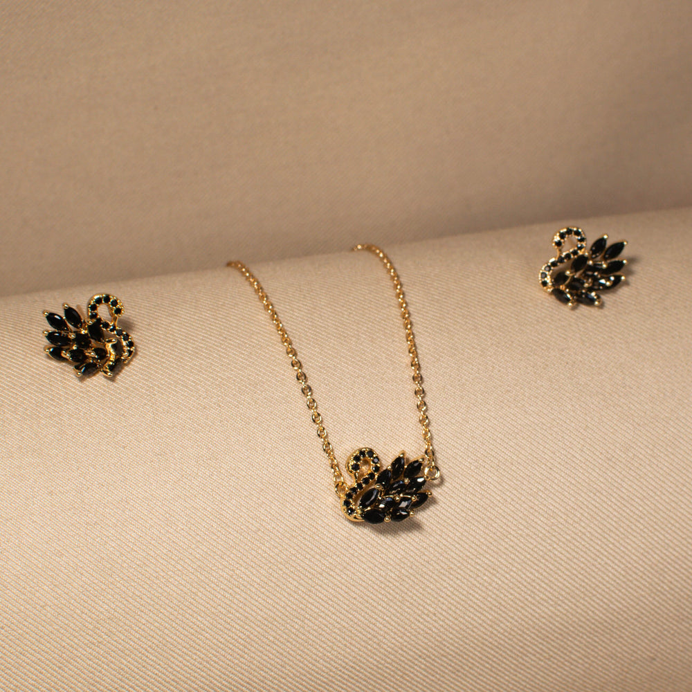 Swan Lake Pendant Set - Black