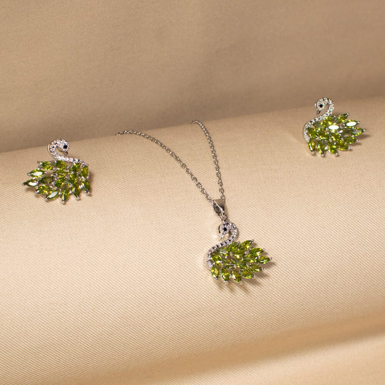Swan Lake Pendant Set - Green - Edgy Collection