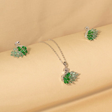 Swan Lake Pendant Set - Green - Edgy Collection