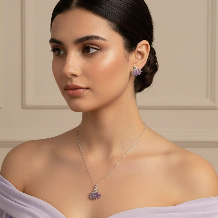 Swan Lake Pendant Set - Purple - Edgy Collection