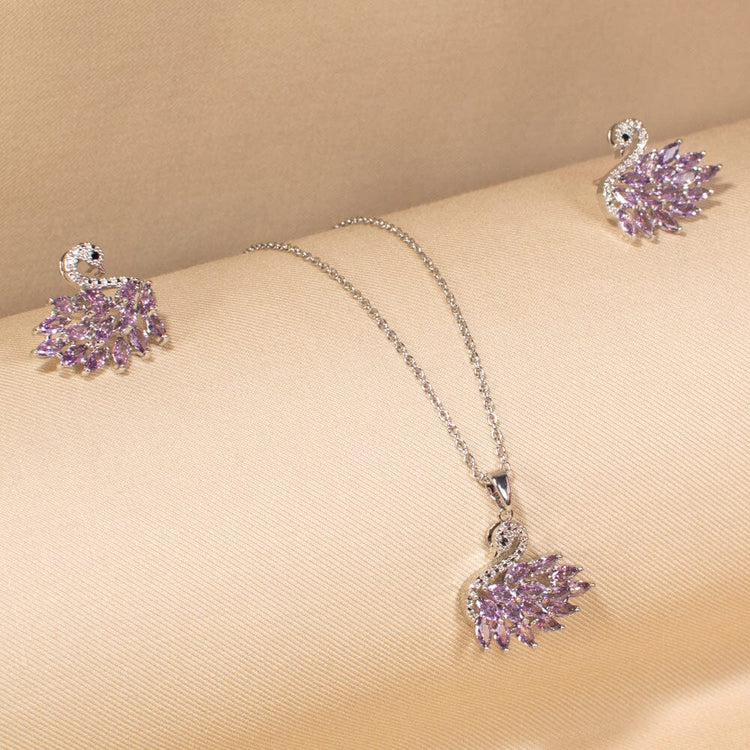 Swan Lake Pendant Set - Purple - Edgy Collection