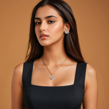 Swan Lake Pendant Set - Silver- Edgy Collection