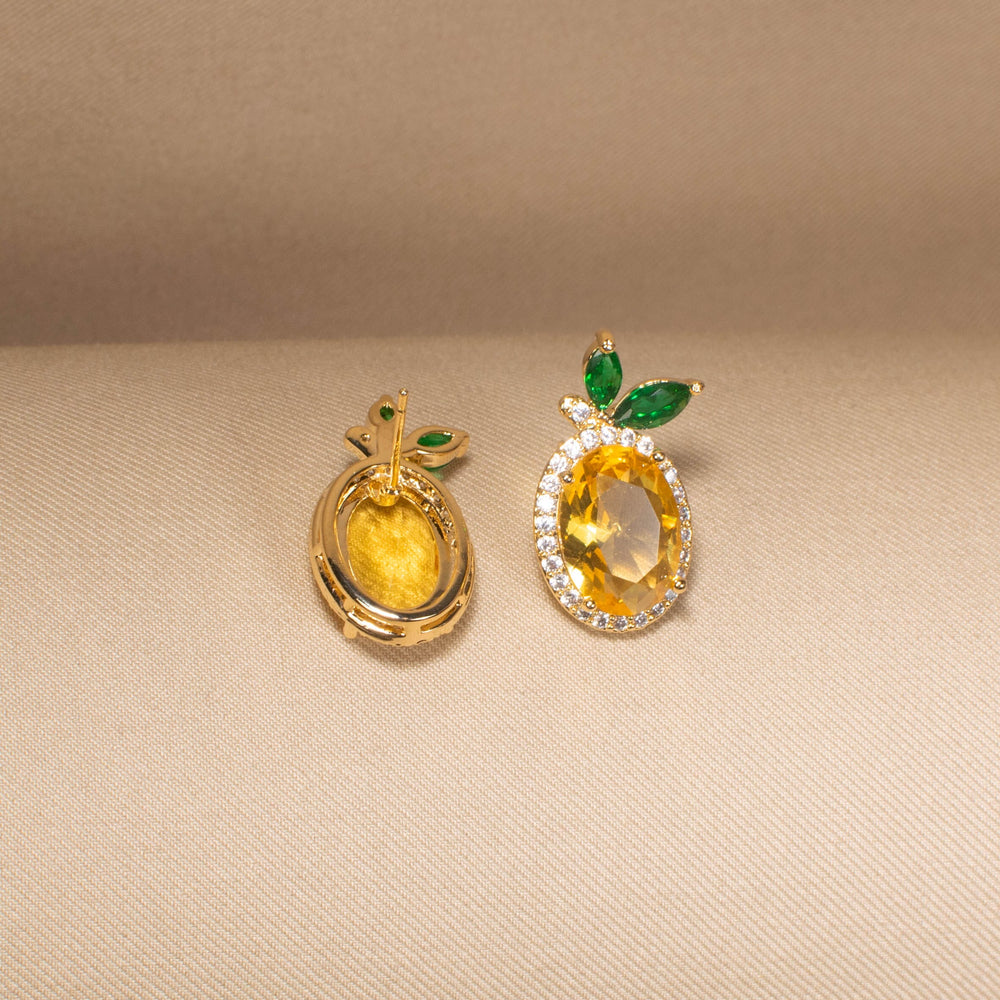 Sweet Cherry Sparkle Studs - Yellow